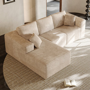 TikTok Popular 107 Inch Fluffy Cloud Sofa Sectional L Shape with Chaise Oversized Modular Corner Couch