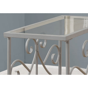 Homeroots 22" Silver And Clear Metal And Tempered Glass End Table With Shelf