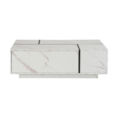 Rectangular Sliding Top Coffee Table 2 Drawers 2 Hidden Storage 47.2 FCJ for Farmhouse Japanese Living Room Tea Table Design