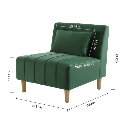 33-Inch Modern Design Polyester Blend Single Sofa Cozy Armchair for Indoor and Outdoor Living for Bedrooms and Living Rooms