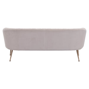 HMS 70 Beige Velvet Chesterfield Sofa Gold Legs Contemporary L-Shape Design Convertible Home Furniture Use Genuine Leather