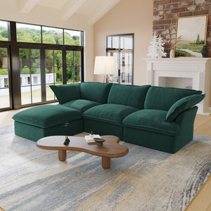 ATUNUS USA Warehouse in Stock Drop Shipping Sofa Living Room Furniture Modern Beige Fabric Modular Sectional Couch Sofa Set
