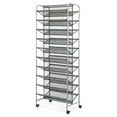 Mainstays 60 Pair Metal and Mesh Rolling Shoe Rack 10 Tiered Design