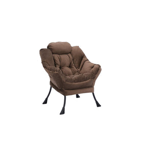 Living Room Chairs Modern Cotton Fabric Lazy Chair, Accent Contemporary Lounge Chair, Single Steel Frame Leisure Sofa Chair