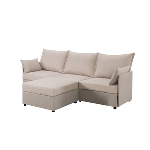 93.7-Inch Sectional Sofa with Ottoman for Living Room