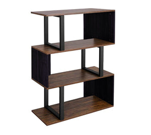 YQ FOREVER Modern Wooden Bookshelves Corner Desk Bookcase Combination Wood MDF Display Rack