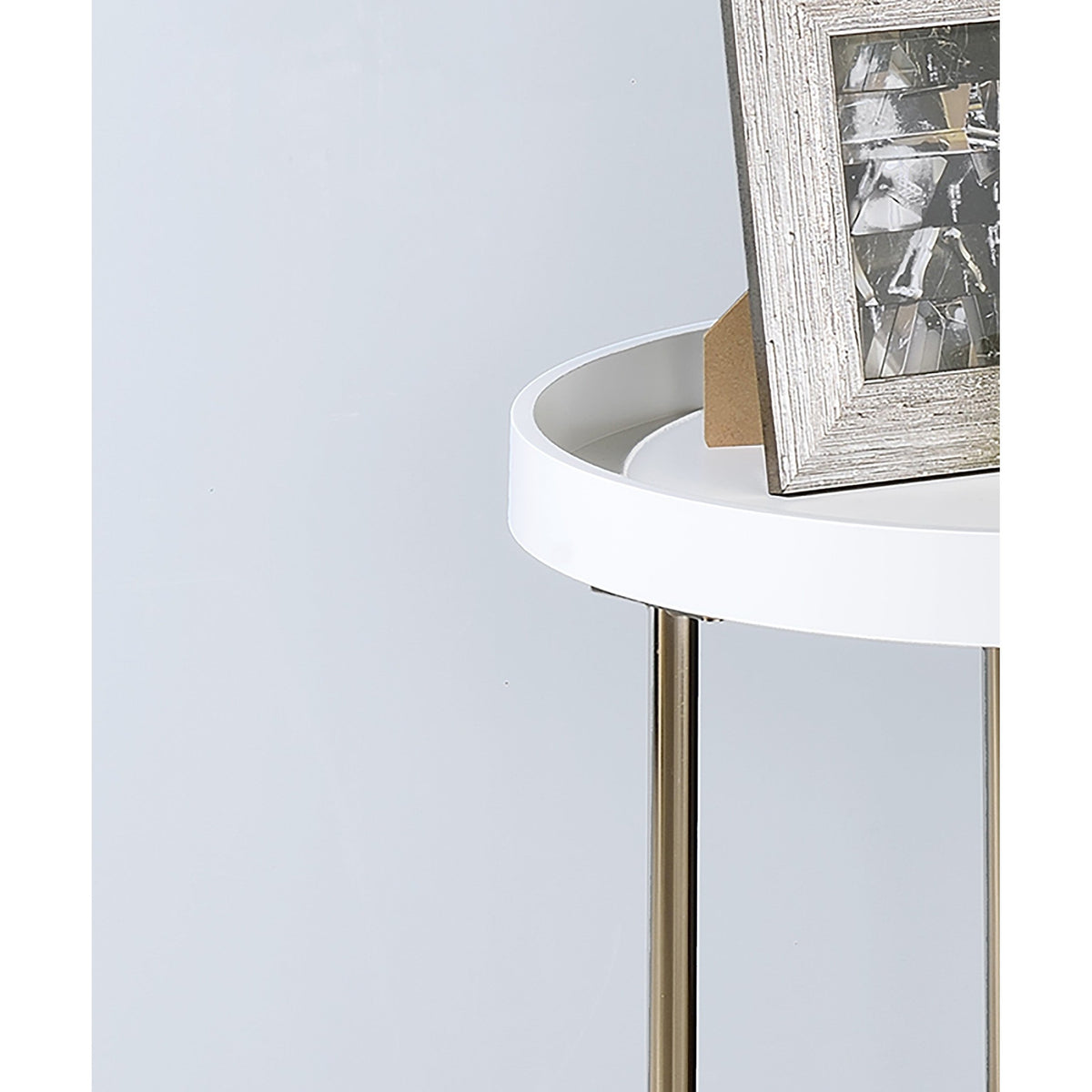 HMS 22\" Round End Table in Copper and White for Living Room Sofas