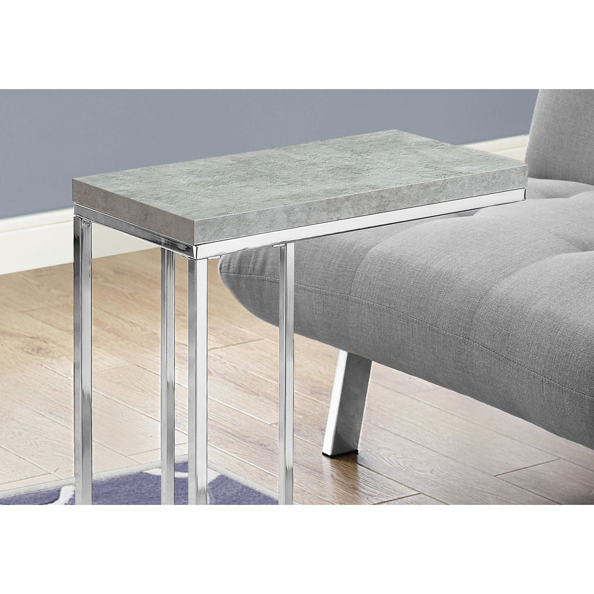 Homeroots 18.25" X 10.25" X 25.25" Grey Particle Board Metal  Accent Table