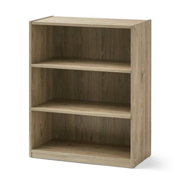 Adjustable 3-Shelf Bookcase with Durable Construction