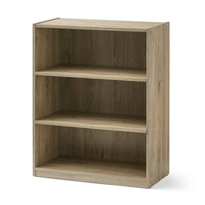 Adjustable 3-Shelf Bookcase with Durable Construction