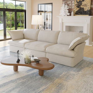 ATUNUS USA Warehouse in Stock Drop Shipping Sofa Living Room Furniture Modern Beige Fabric Modular Sectional Couch Sofa Set