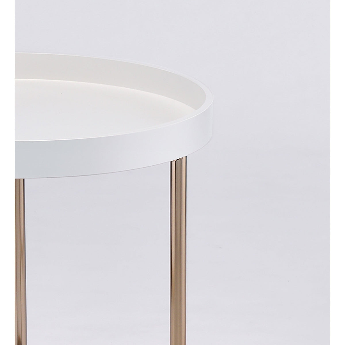 HMS 22\" Round End Table in Copper and White for Living Room Sofas