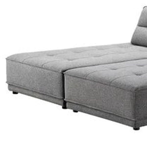 HMS 100% Polyester Gray Stationary L-Shaped Two-Piece Sofa and Chaise for Living Room