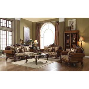 HMS 37\" Brown Velvet Floral Club Chair with Comforable Toss Pillows Accent Chair for Home Office Home Furniture