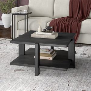 HMS 35 Convertible Gray Square Coffee Table with Shelf for Tea Living Room Furniture with Storage Home Furniture