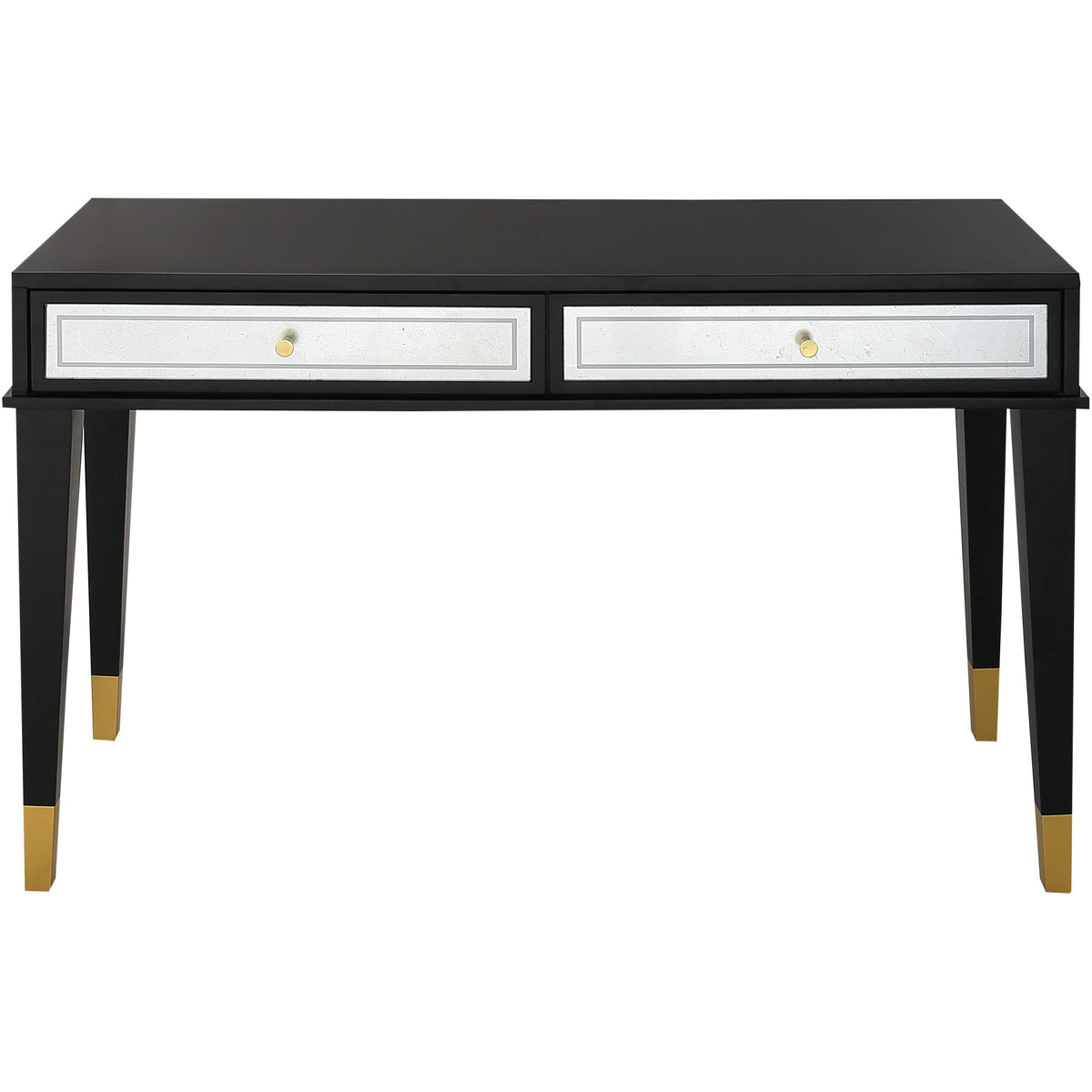 HMS 47\" Contemporary Elegant MDF Wood Console Table with Black Silver Gold Finish for Living Room Hotel Bedroom Decoration