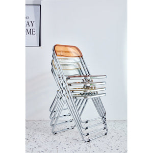 Yellow Clear PC Plastic Folding Chair Living Room Seat-FCJ Series