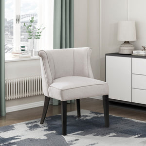 Foam Cushion Seat 1pc Accent Chair Curved Back Charcoal Fabric Upholstered Espresso Finish Legs