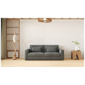 83" Modern 3-Seater Genuine Leather Sofa Couch for Living Room Detachable Cover with Double Cushioning Haze Filled Sponge