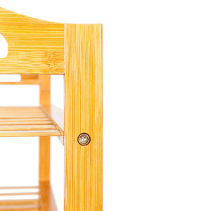 4-Tier Bamboo Shoe Rack Easy-to-Assemble Entryway Storage Organizer for Home & Office Wood Color