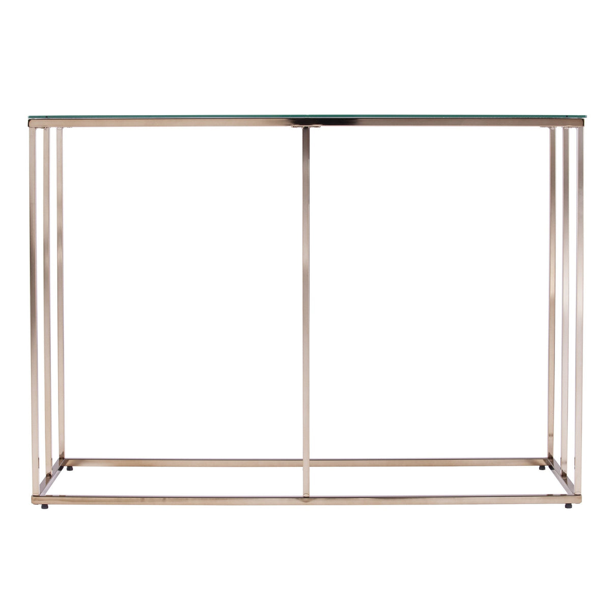 HMS 42\" Console Table Clear Gold Glass Frame Mirrored Accent for Entry Living Room Bedroom Hotel Decoration Rustic Iron Marble