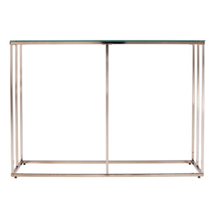 HMS 42\" Console Table Clear Gold Glass Frame Mirrored Accent for Entry Living Room Bedroom Hotel Decoration Rustic Iron Marble