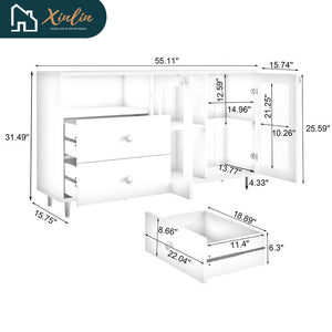 Frees Shipping Modern Minimalist Solid MDF Wood Side Cabinets Stylish Storage Lockers for Kitchen Dining Living Room Spaces