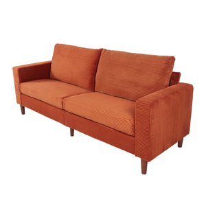 Modern Corduroy Orange Sofa for Living Room or Balcony