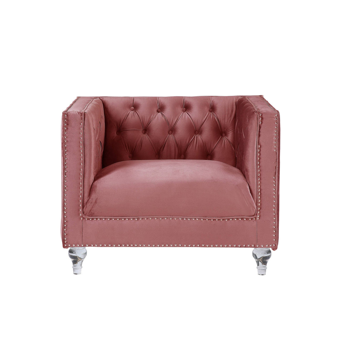 HMS 39 Pink Black Velvet Tufted Arm Chair Contemporary Home Office Bedroom Furniture Comfortable Reclining Massage for Bar