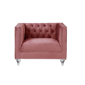 HMS 39 Pink Black Velvet Tufted Arm Chair Contemporary Home Office Bedroom Furniture Comfortable Reclining Massage for Bar