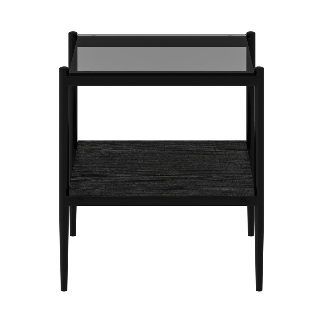 Set of 2  Living Room Table Set Color Glass Side Table with Simple Design  2 Layers Corner Table