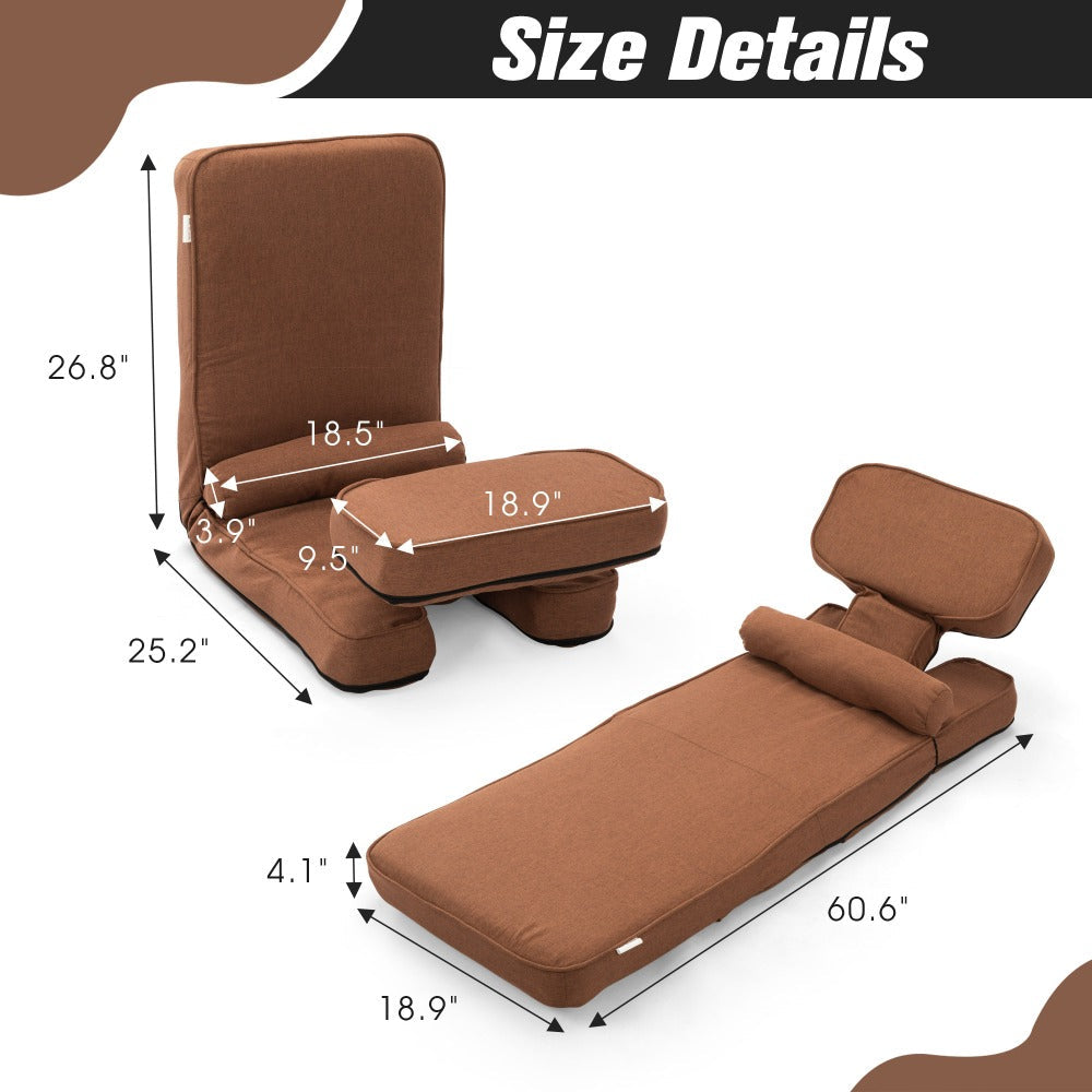 Multi-functional Foldable Sofa with Adjustable Angles and Pillow