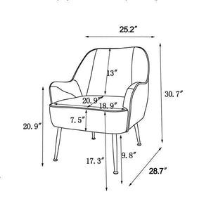 Mid Century Modern Velvet Sherpa Armchair Easy Assembly BEIGE Living Room Chair for Bedroom & Office