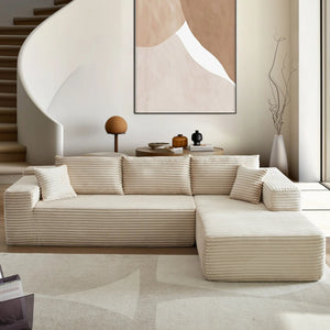 TikTok Popular 107 Inch Fluffy Cloud Sofa Sectional L Shape with Chaise Oversized Modular Corner Couch
