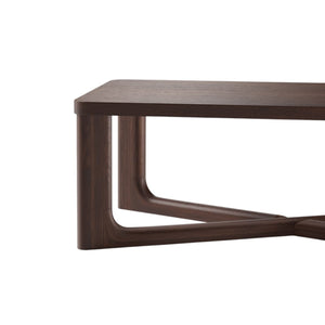 HMS 50 Walnut Solid Wood Farmhouse Coffee Table Cross Legs for Indoor Living Room Entry Dining Use Durable Movable Resin Set