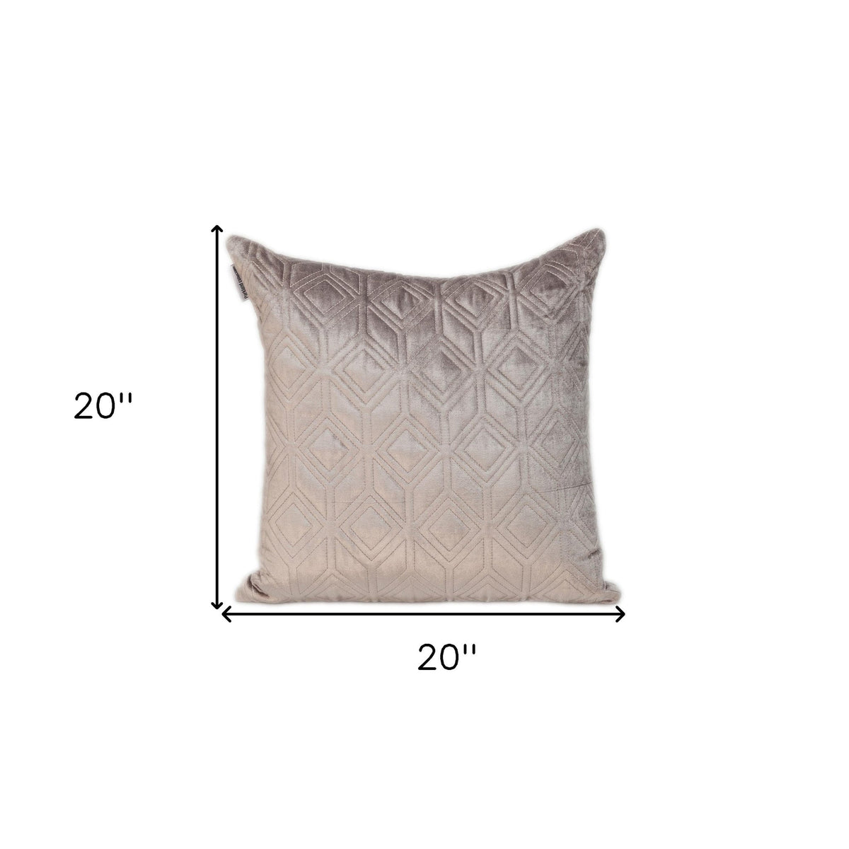 HMS Tufted Diamonds Taupe Velvet Accent Pillow Elegant Living Room Chair Accessory