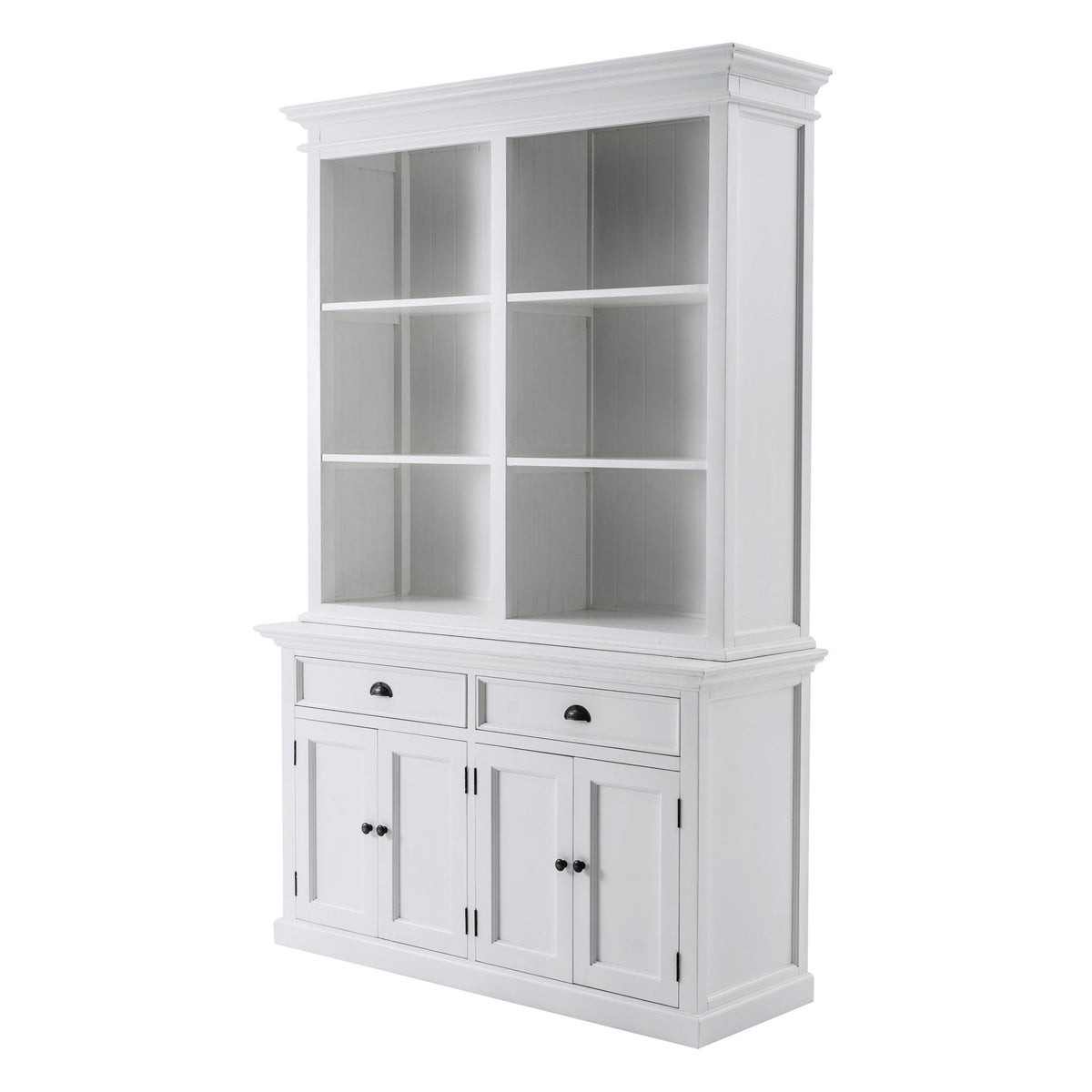 HMS 87 White Solid Wood Adjustable Four Tier Bookcase