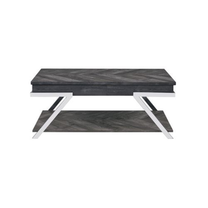 FCJ Roma Gray Lift Top Cocktail Table Stylish Coffee Table with Practical Storage Features