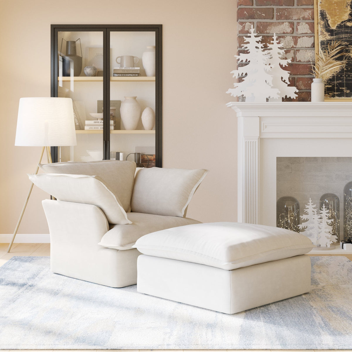 ATUNUS USA Warehouse in Stock Drop Shipping Sofa Living Room Furniture Modern Beige Fabric Modular Sectional Couch Sofa Set