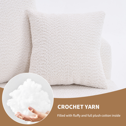 LY-031WH Single-Seater Swivel Compression Chair Crochet Yarn Full Sponge Material for Home Living Room Office Furniture