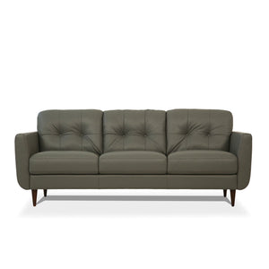 HMS 83 2-Seater Green Genuine Leather Chesterfield Sofa with Black Legs Elegant Home Living Room Furniture Set