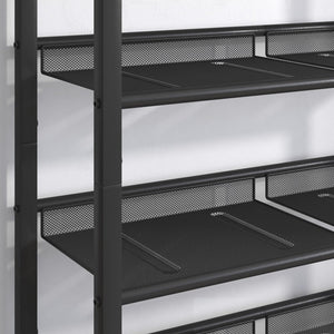 Industrial Shoe Rack, Adjustable Country Style 5-layer Shoe Rack Storage Rack, with 4 Mesh Shelves, Suitable for Entrance
