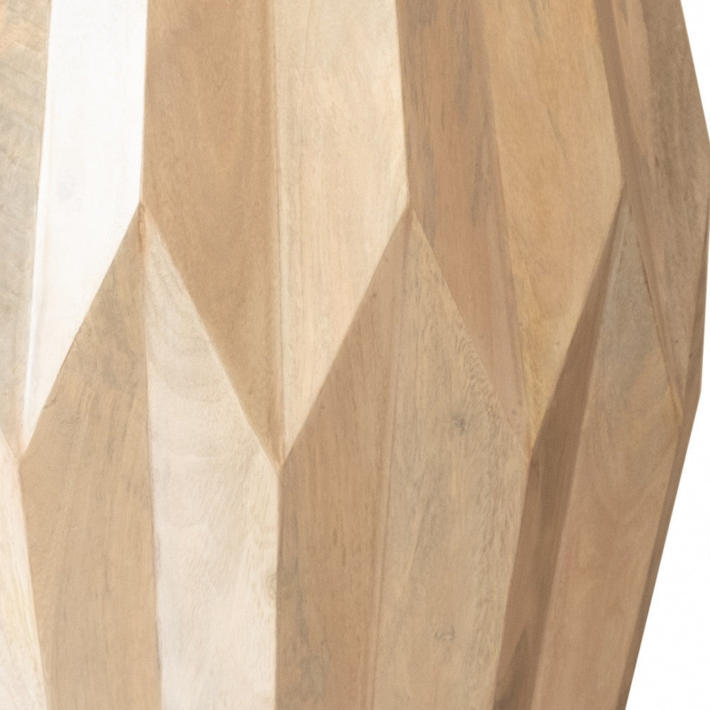 23\" HMS Natural Solid Wood Round Drum Console Table End Table