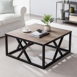 HMS 35 Black Steel Square Coffee Table with European Design for Living Room House Home Furniture with Marble Material