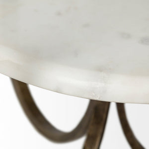 HMS 24\" White Glass Round End Table European Style Tea Table for Living Room Home Furniture with Wooden Base
