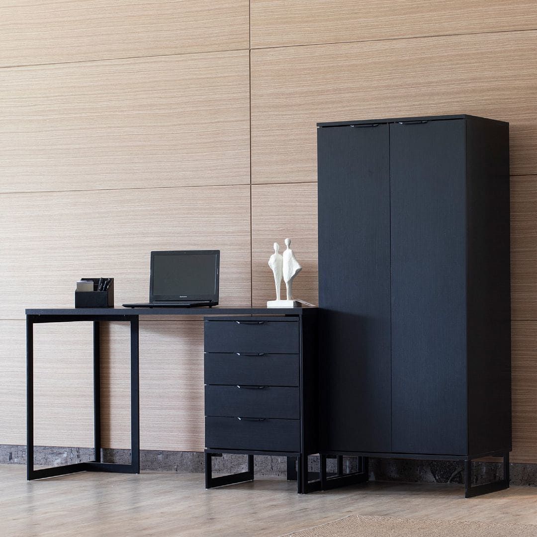 Manhattan Comfort for Lexington 59.72 Black Bookcase with 4 Shelves