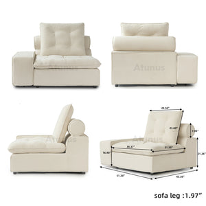 ATUNUS USA in Stock Drop Shipping Tiffany Blue Pet-Friendly Velvet Modular 7 Seater Sectional Sofa Set Scratch Proof Miami Couch
