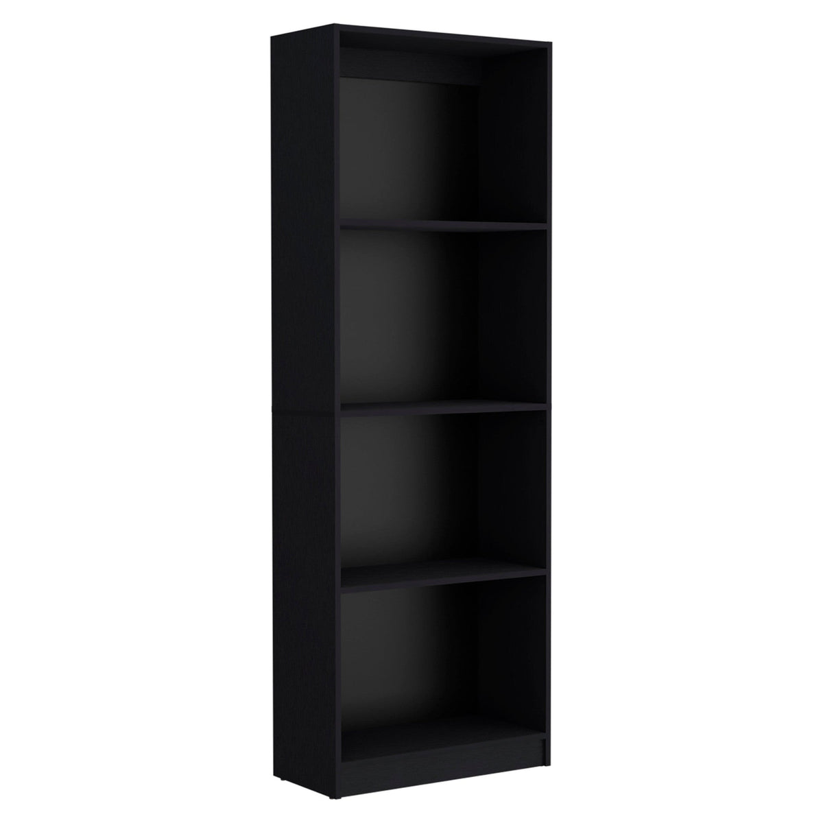 Set Three Traditional Five Tier Bookcase HMS Black Glass Bookshelf for Home Office Living Room Workshop Staircase Book Storage