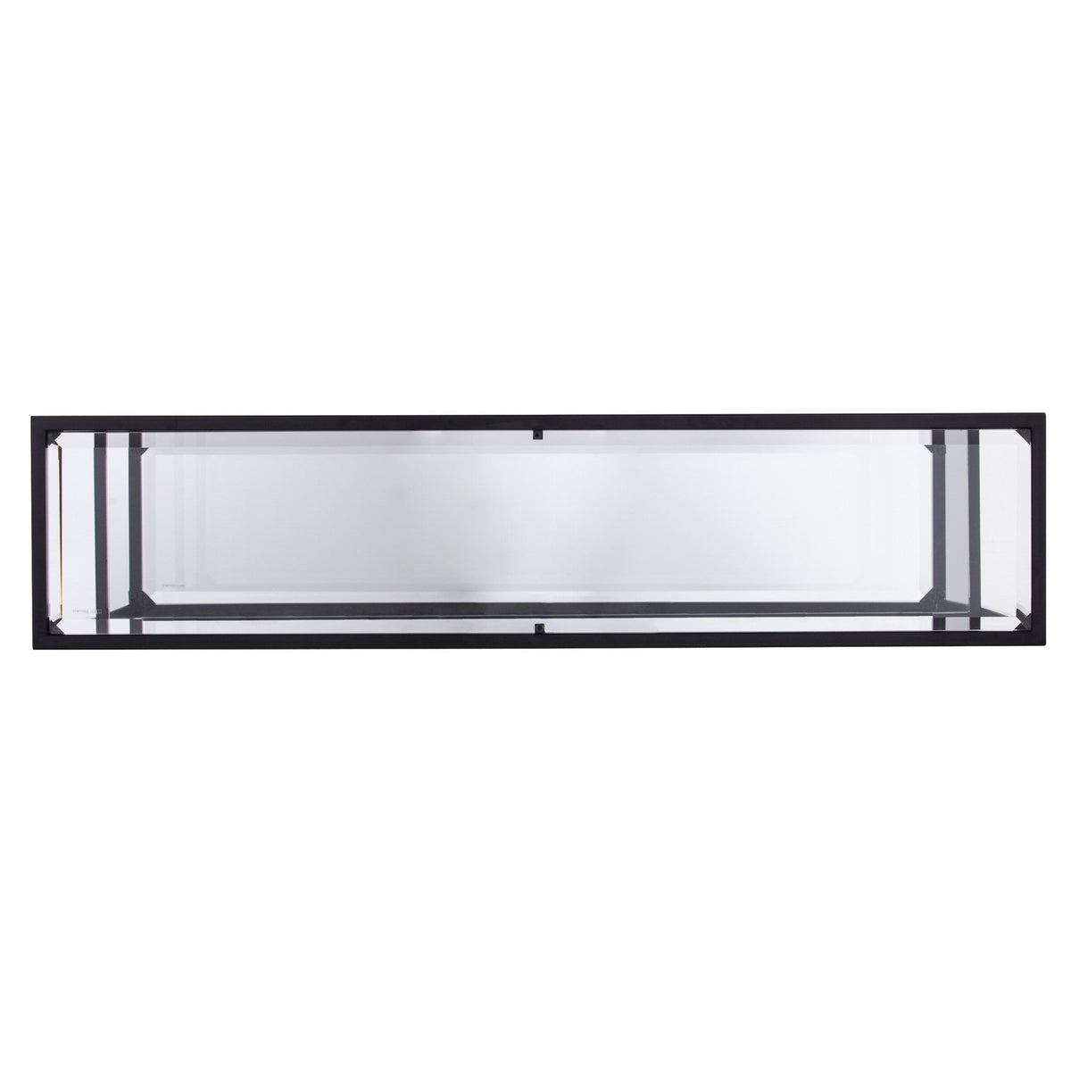 HMS 52\" Contemporary Luxury Sled Console Table Clear Black Glass Mirrored Shelves Made Marble Iron Living Room Hotel Bedroom