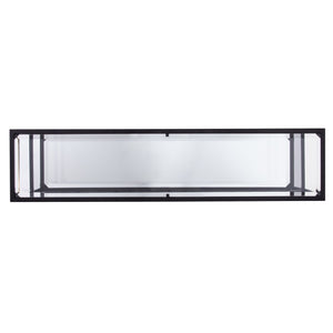 HMS 52\" Contemporary Luxury Sled Console Table Clear Black Glass Mirrored Shelves Made Marble Iron Living Room Hotel Bedroom